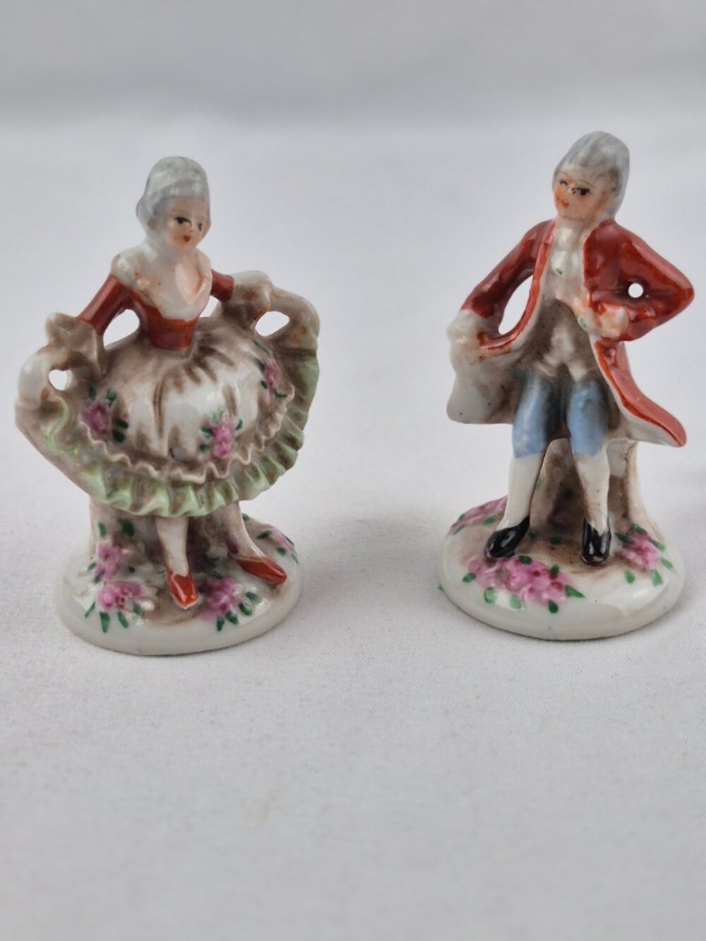 Vintage Miniature Victorian Couple Porcelain Figurines Made in Japan